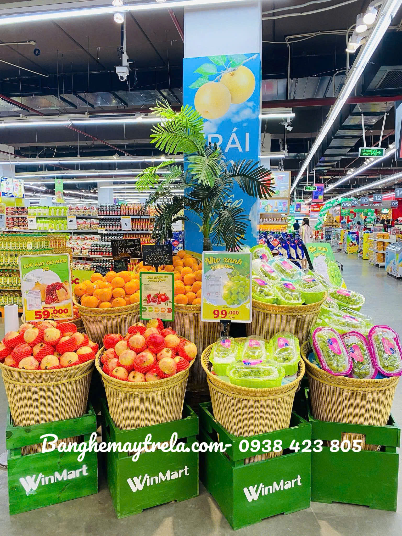 Sọt trung bày siêu thị đan dây nhựa tròn